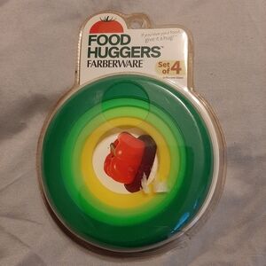 Farberware Food Huggers Silicone Food Savers - Set of 4 - Keep Food Fresh - NEW